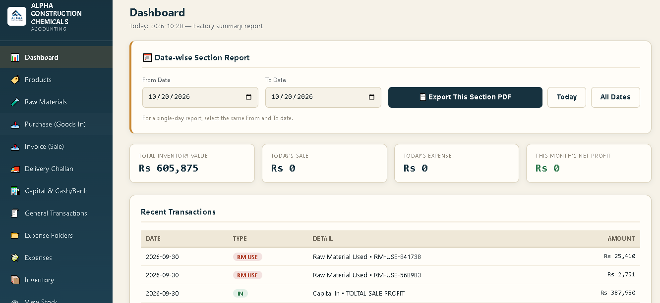 Accounting ERP — actual project screenshot