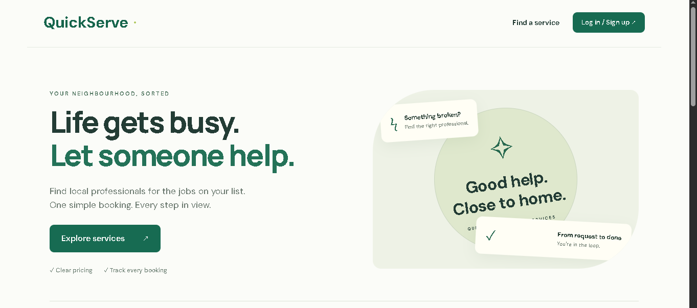 QuickServe — actual project screenshot